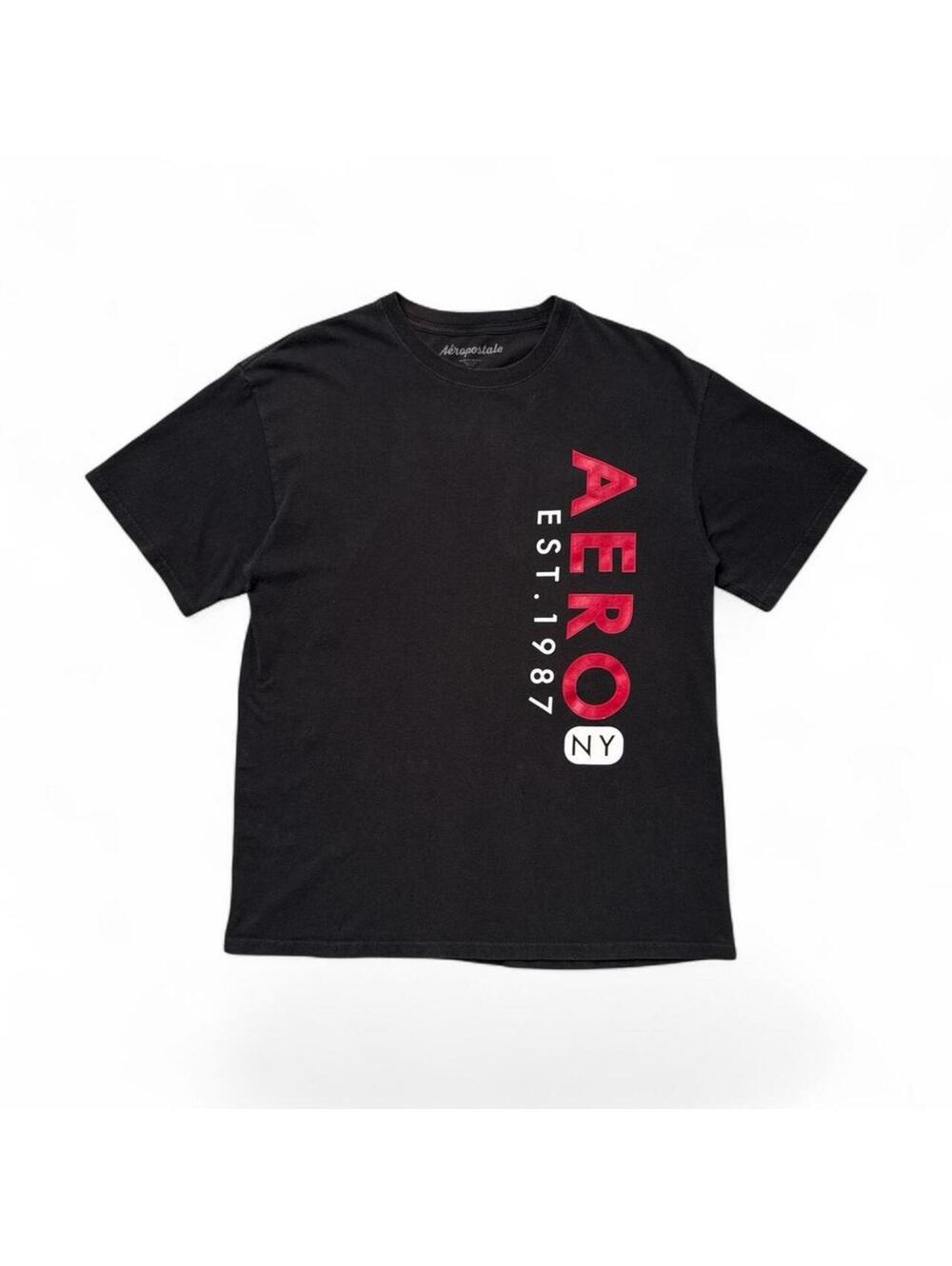 Y2K Aeropostale 00s Black Red Logo T shirt